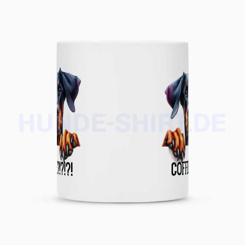 Tasse "Dobermann - Coffee?!" – hunde-shirt.de