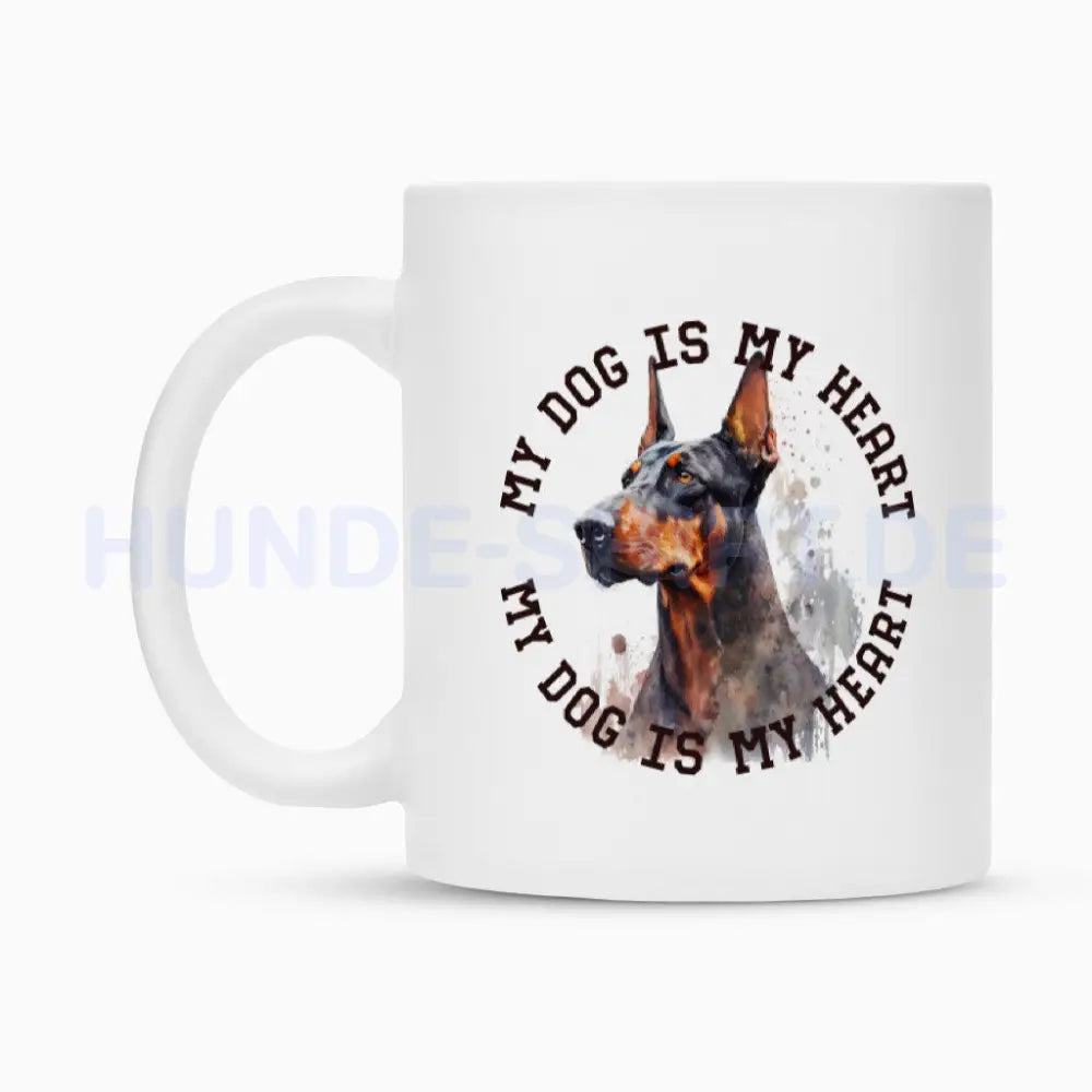 Tasse "Dobermann HEART 2" – hunde-shirt.de