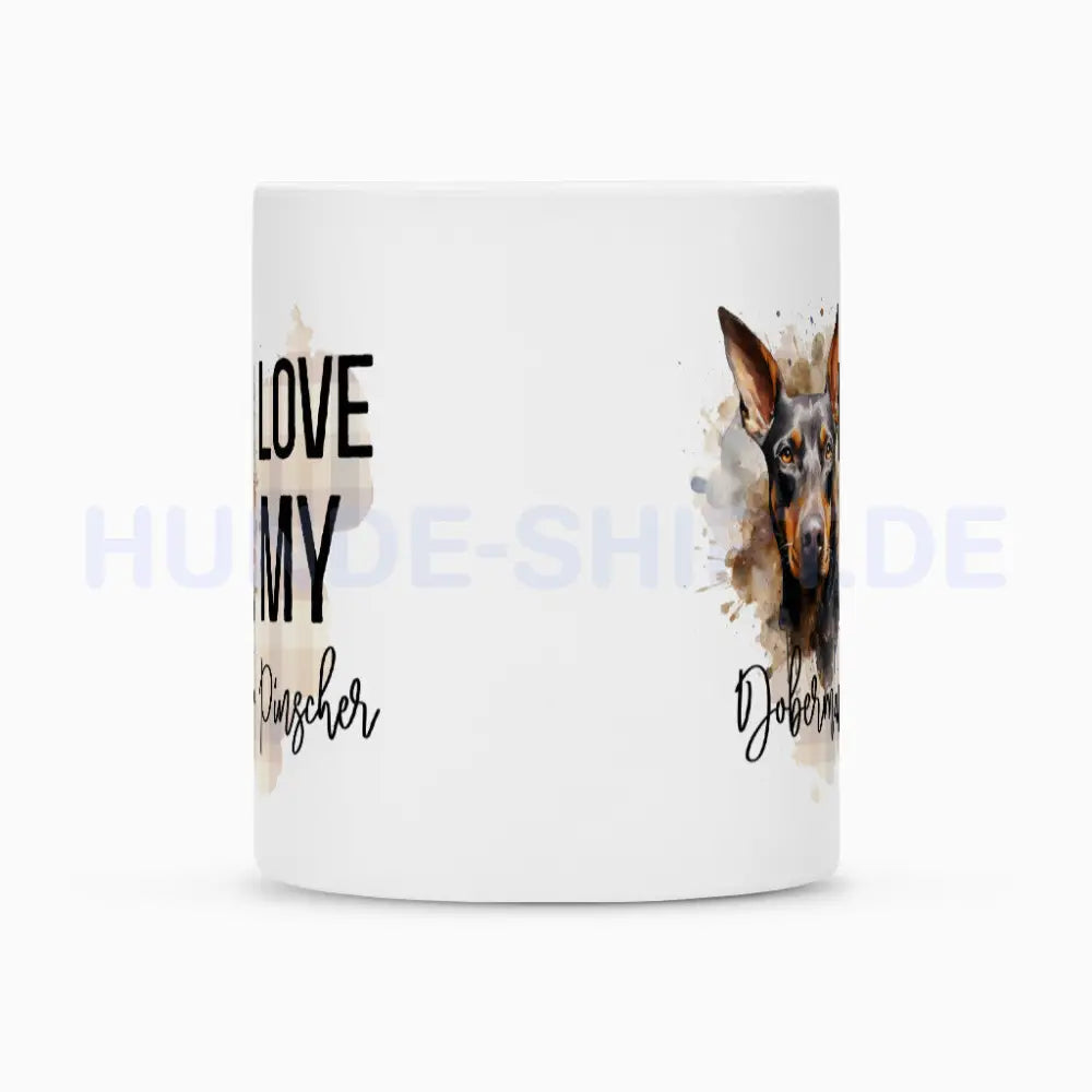 Tasse "Dobermann - I love..." – hunde-shirt.de