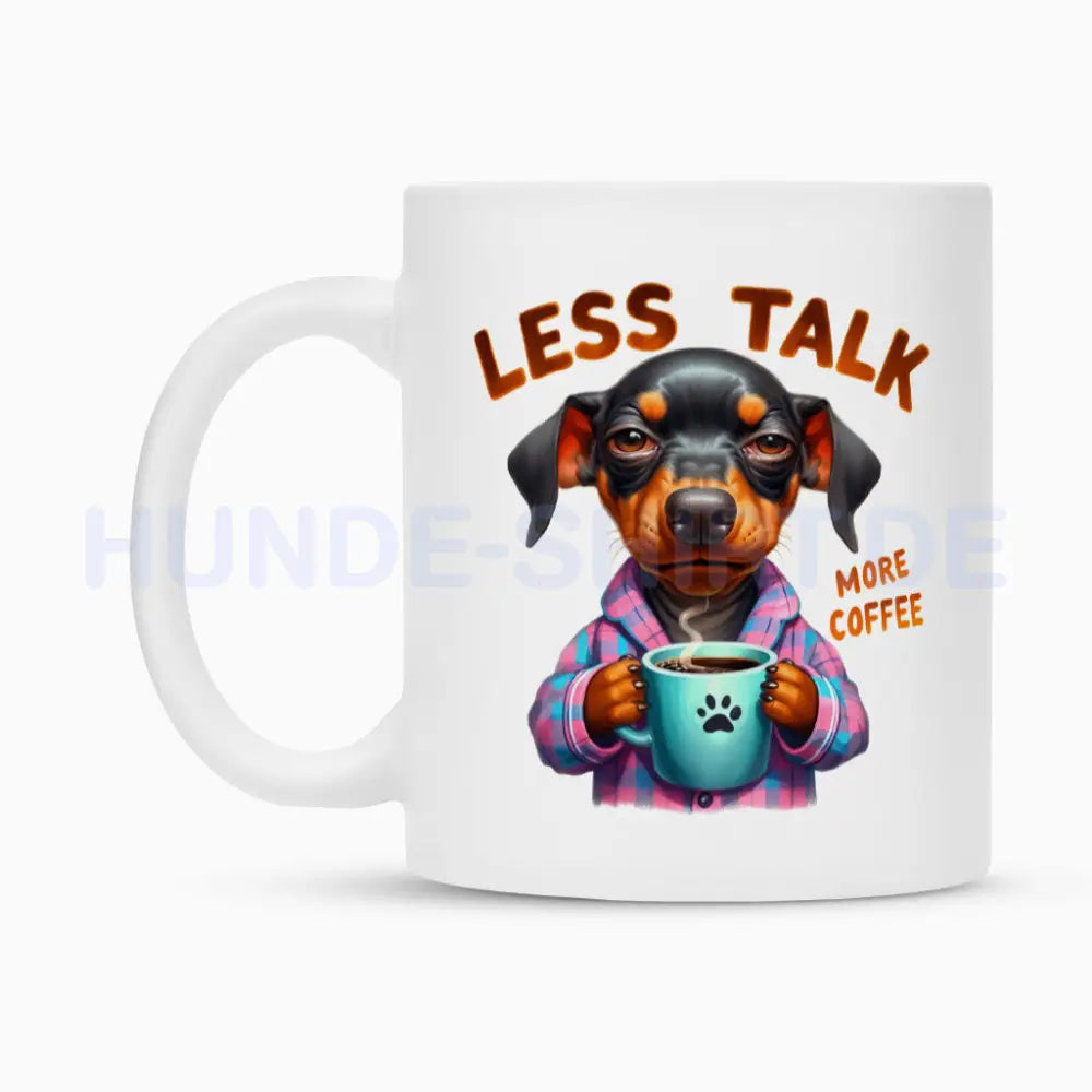 Tasse "Dobermann - Less talk..." – hunde-shirt.de