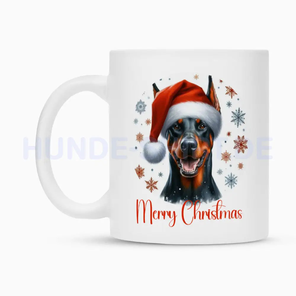 Tasse "Dobermann - Merry Christmas" – hunde-shirt.de