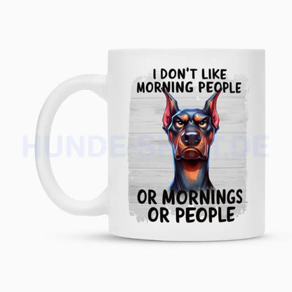 Tasse "Dobermann - Mornings..." – hunde-shirt.de