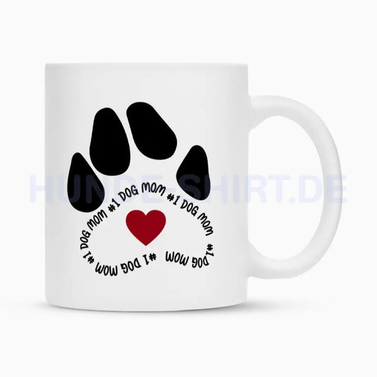 Tasse "DOG MOM" Weiß – hunde-shirt.de