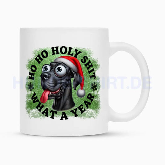 Tasse "Dogge - HO HO..." Weiß – hunde-shirt.de