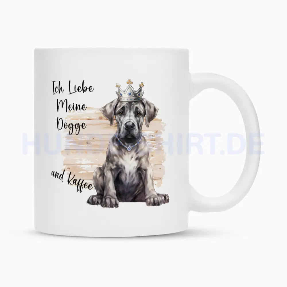 Tasse "Dogge - Ich liebe..." Weiß – hunde-shirt.de