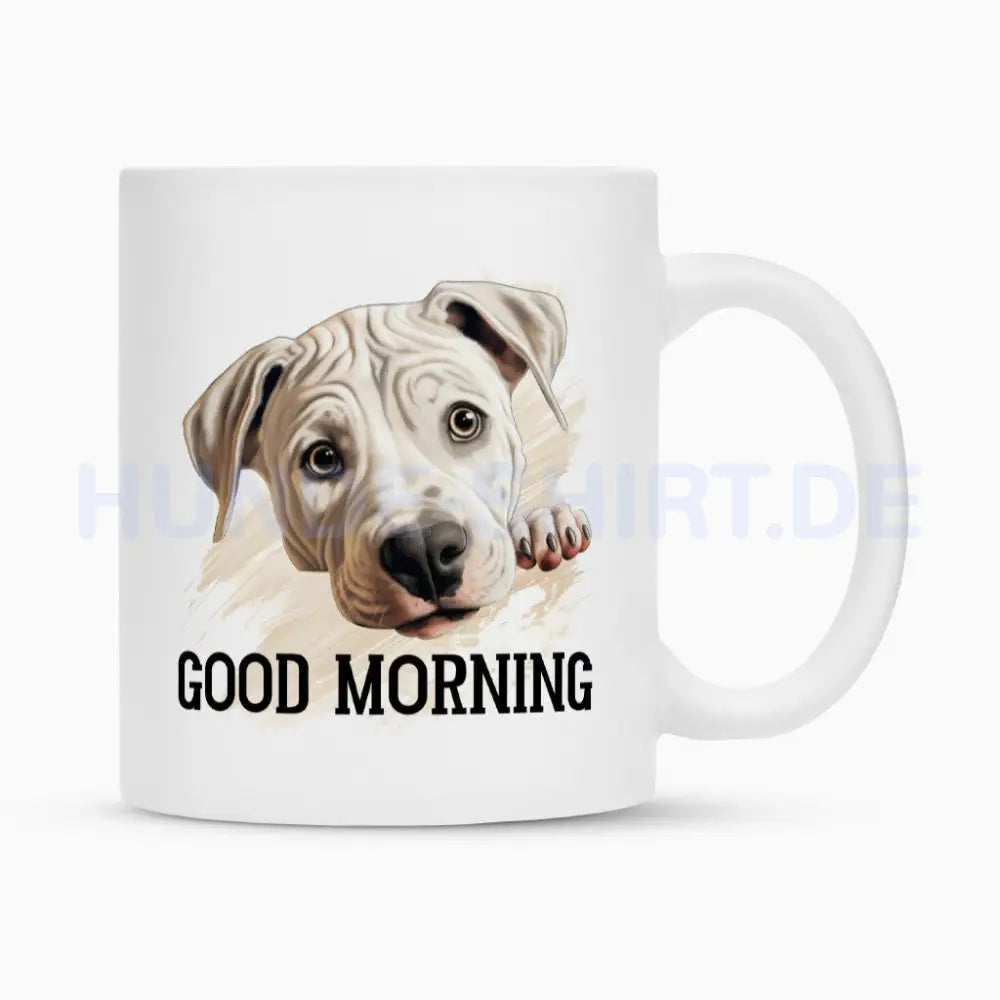 Tasse "Dogo Argentino - Good Morning" Weiß – hunde-shirt.de