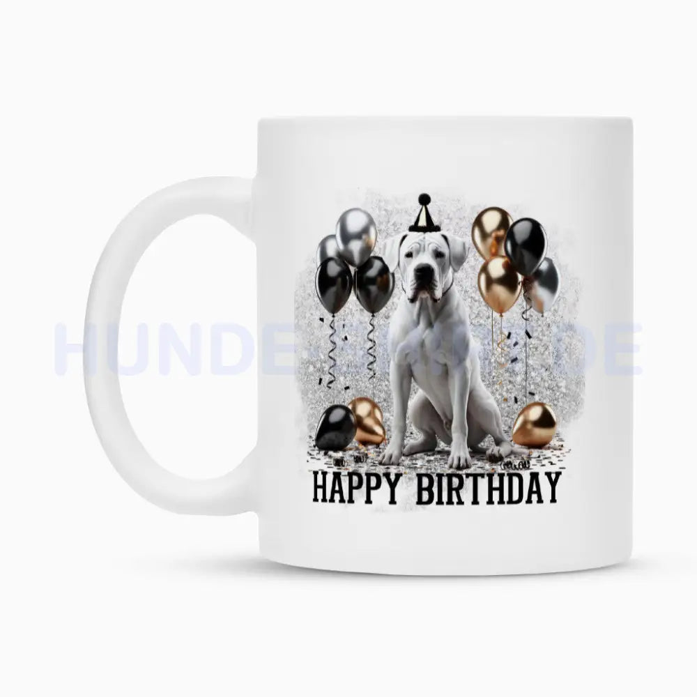 Tasse "Dogo Argentino - Happy Birthday" – hunde-shirt.de