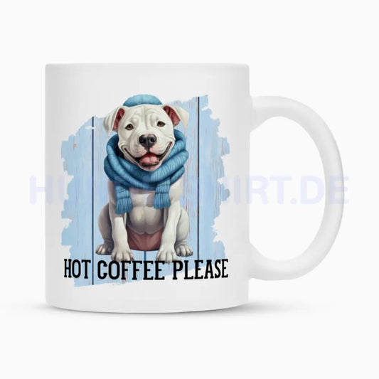 Tasse "Dogo Argentino - Hot Coffee please" Weiß – hunde-shirt.de