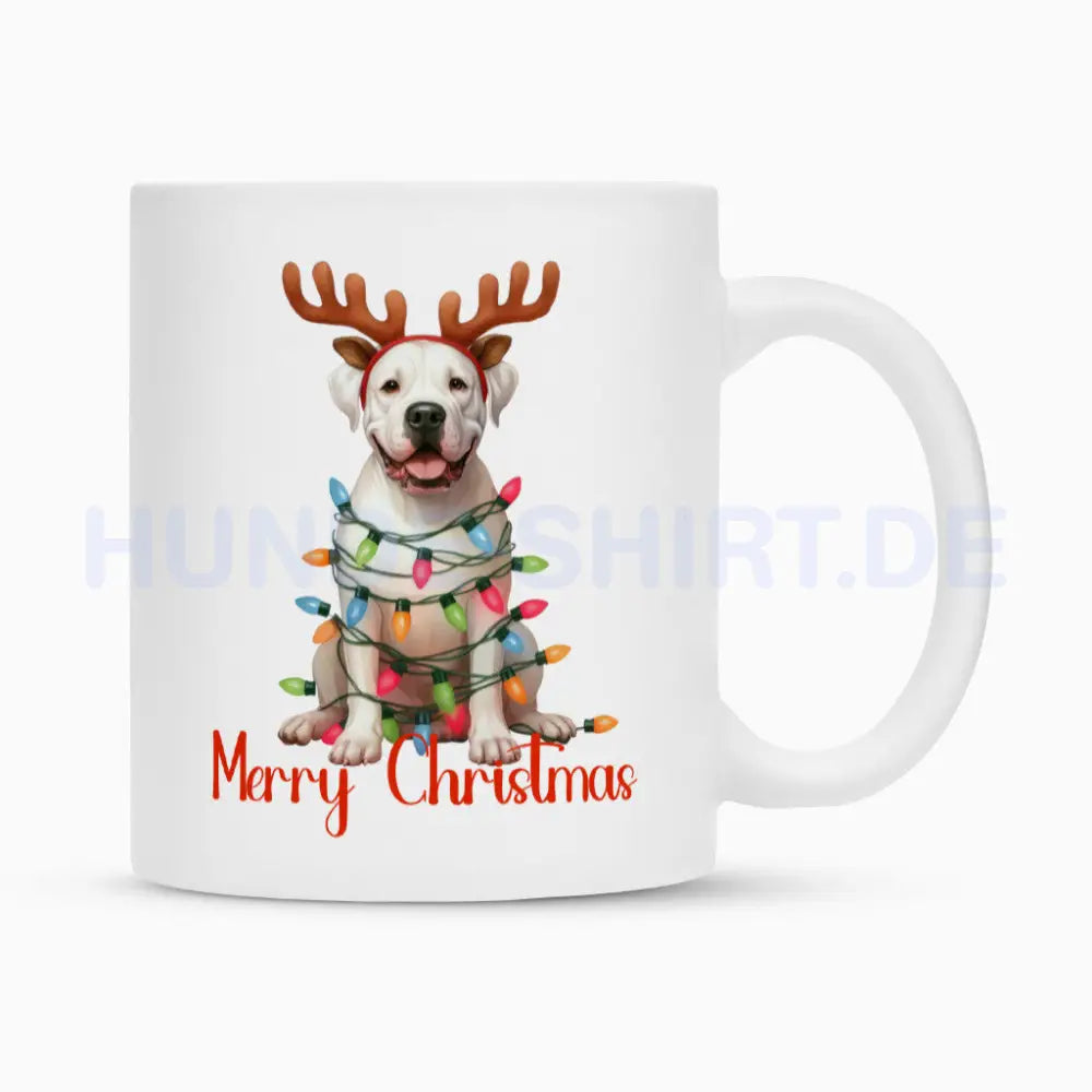 Tasse "Dogo Argentino - Merry Christmas" Weiß – hunde-shirt.de