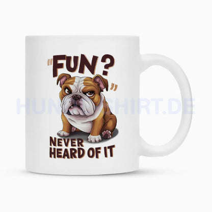 Tasse "English Bulldog - FUN" Weiß – hunde-shirt.de