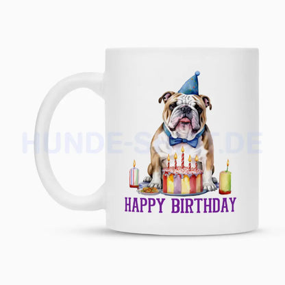 Tasse "English Bulldog - Happy Birthday" – hunde-shirt.de