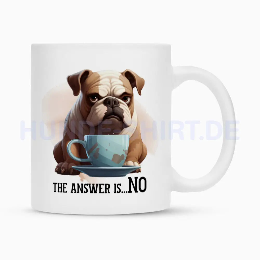 Tasse "English Bulldog - NO" Weiß – hunde-shirt.de