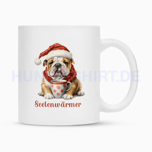 Tasse "English Bulldog - Seelenwärmer" Weiß – hunde-shirt.de