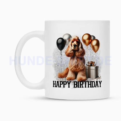 Tasse "English Cocker Spaniel - Happy Birthday" – hunde-shirt.de