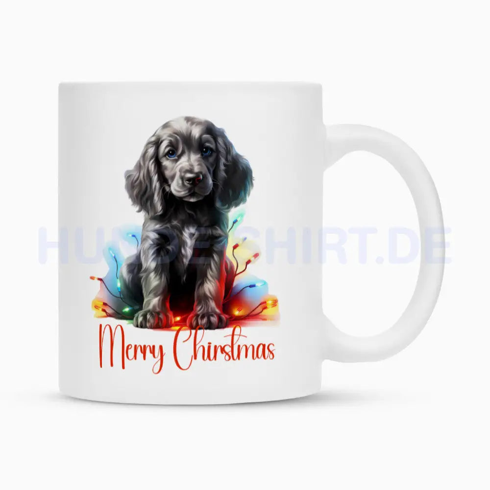 Tasse "English Cocker Spaniel - Puppy Christmas" Weiß – hunde-shirt.de