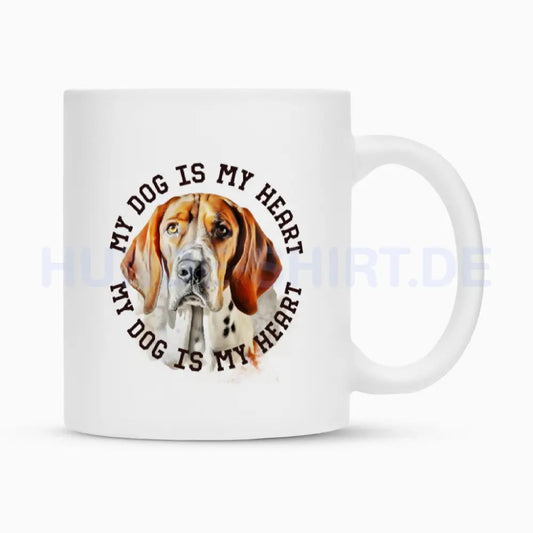 Tasse "English Foxhound HEART" Weiß – hunde-shirt.de