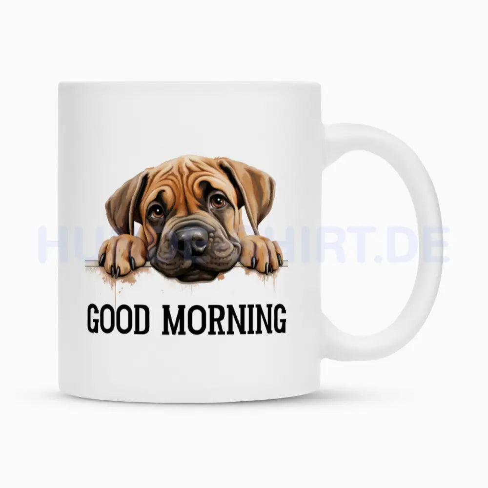 Tasse "English Mastiff - Good Morning" Weiß – hunde-shirt.de