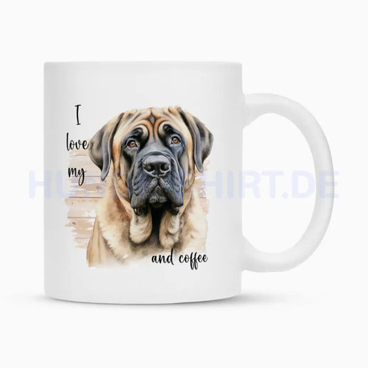 Tasse "English Mastiff - I love my..." Weiß – hunde-shirt.de