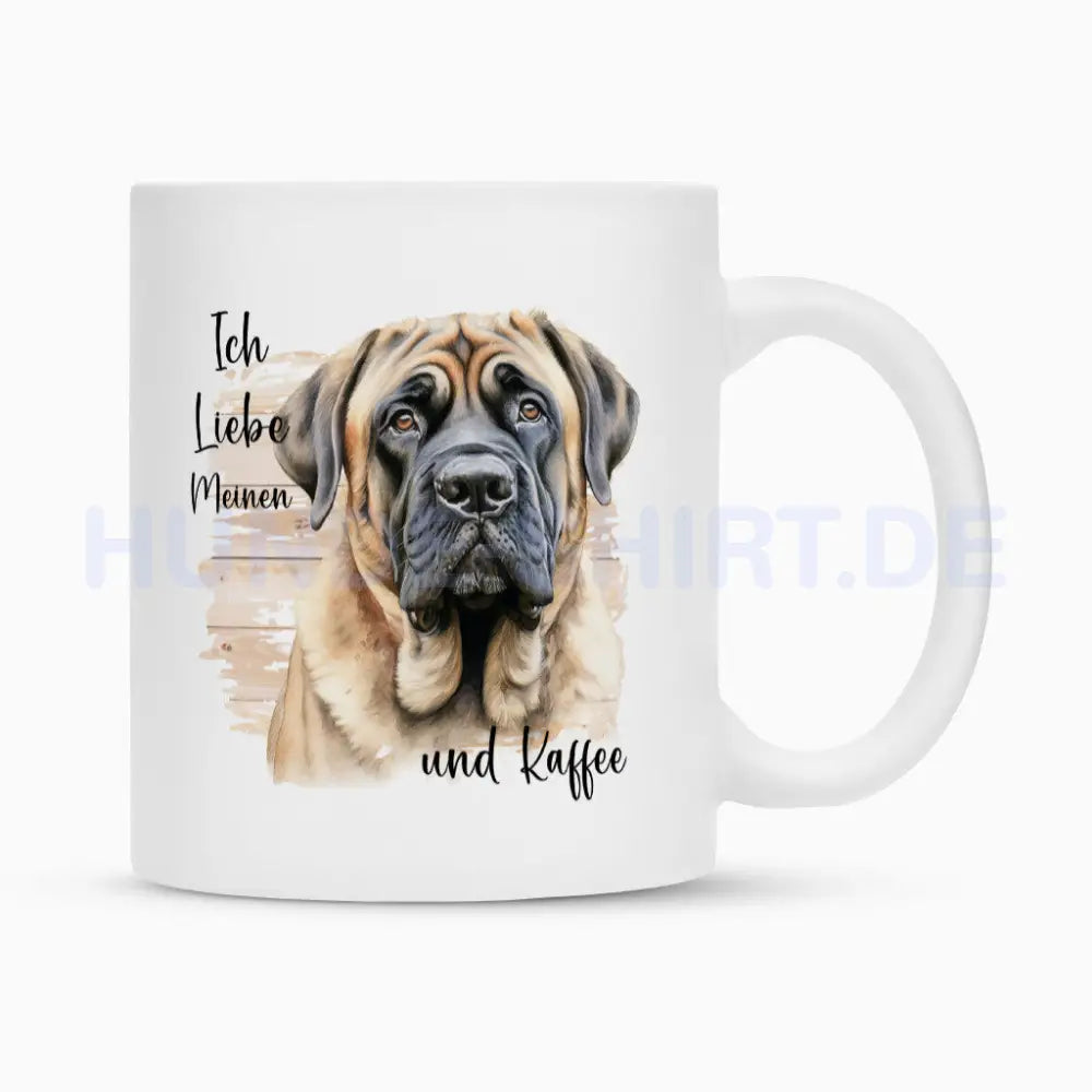 Tasse "English Mastiff - Ich liebe..." Weiß – hunde-shirt.de