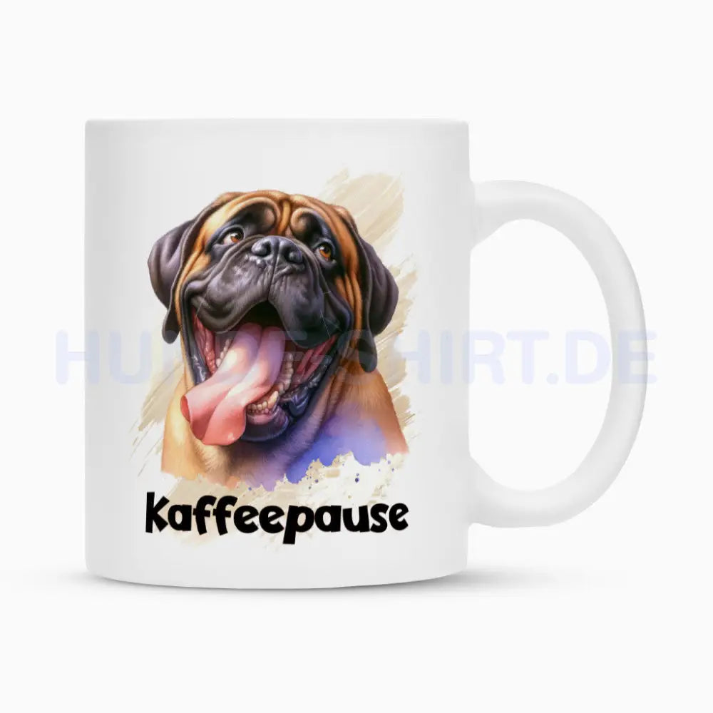 Tasse "English Mastiff - Kaffeepause" Weiß – hunde-shirt.de