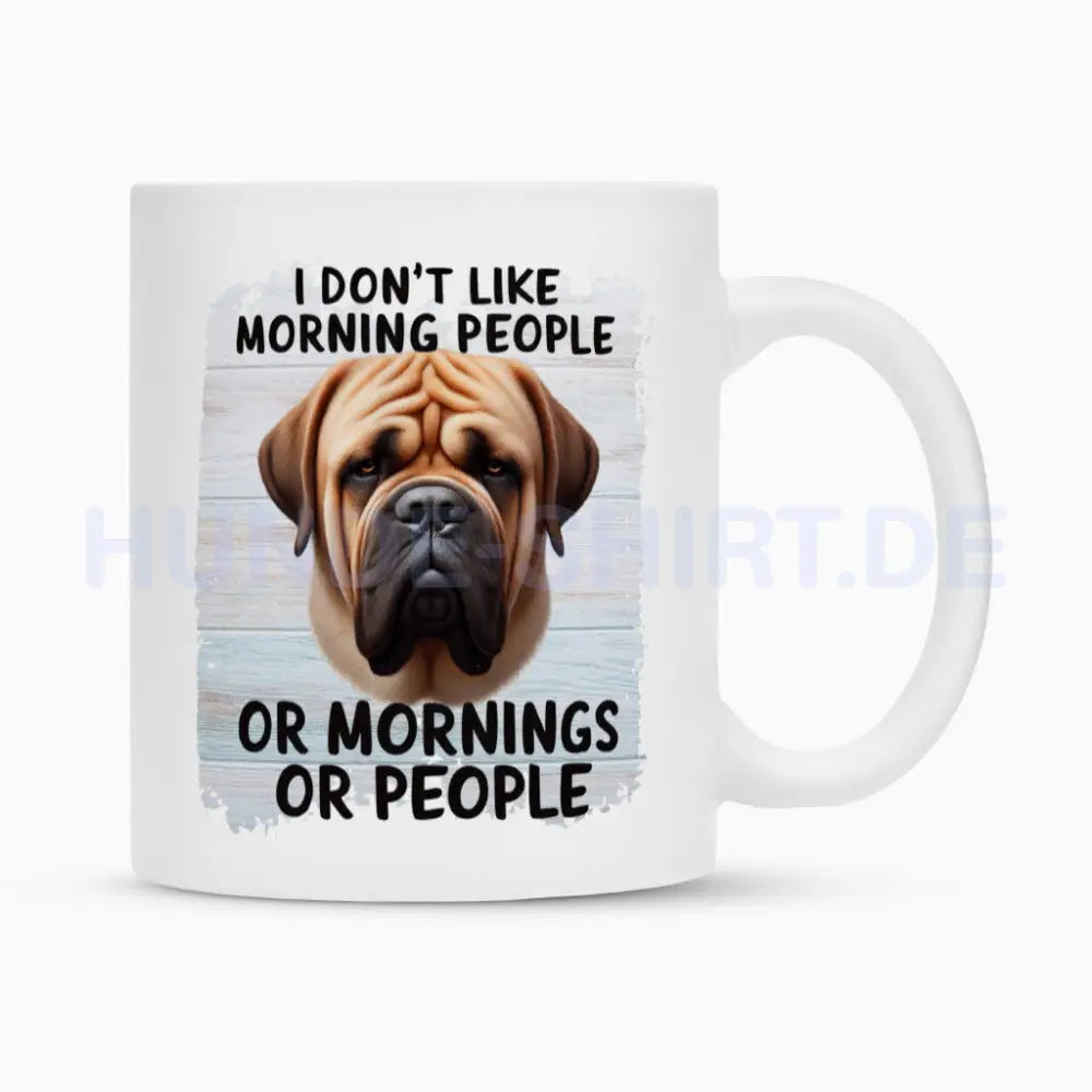 Tasse "English Mastiff - Morning People" Weiß – hunde-shirt.de