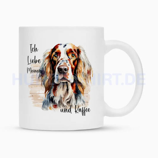 Tasse "English Setter - Ich liebe..." Weiß – hunde-shirt.de