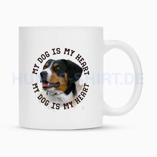 Tasse "Entlebucher Sennenhund HEART" Weiß – hunde-shirt.de