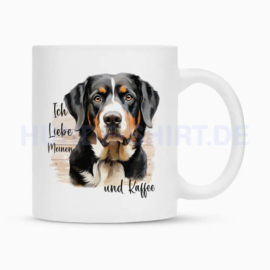 Tasse "Entlebucher Sennenhund - Ich liebe..." Weiß – hunde-shirt.de