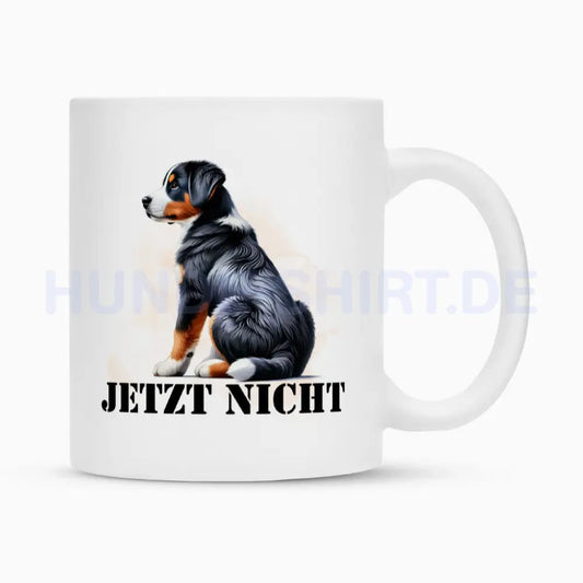 Tasse "Entlebucher Sennenhund - JETZT NICHT" Weiß – hunde-shirt.de