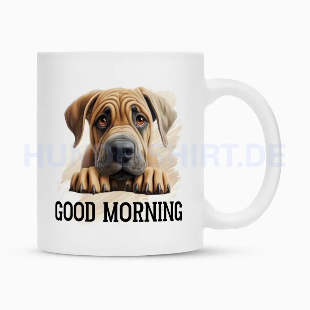 Tasse "Fila Brasileiro - Good Morning" Weiß – hunde-shirt.de