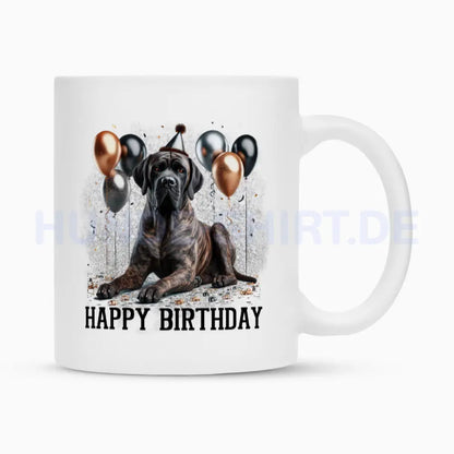 Tasse "Fila Brasileiro - Happy Birthday" Weiß – hunde-shirt.de