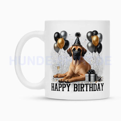 Tasse "Fila Brasileiro ( hell ) - Happy Birthday" – hunde-shirt.de