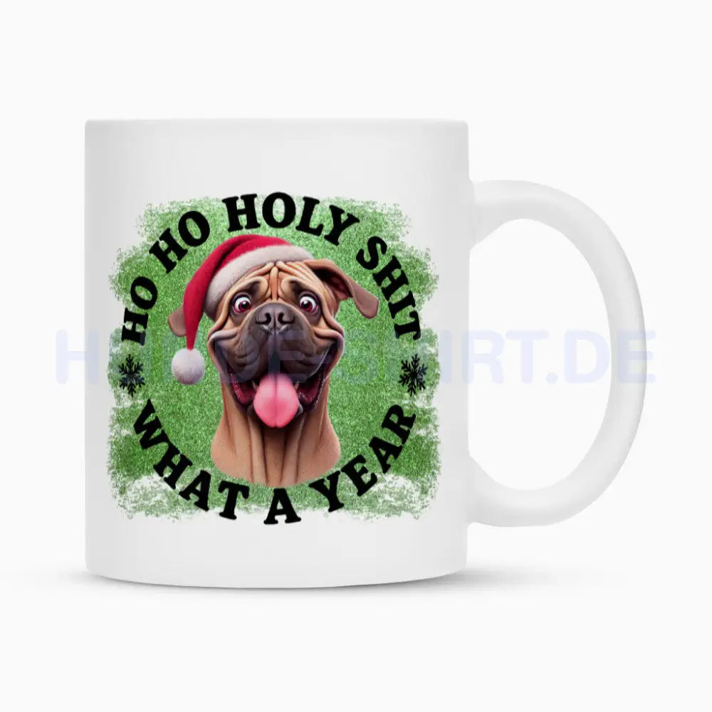 Tasse "Fila Brasileiro - HO HO..." Weiß – hunde-shirt.de