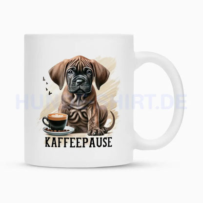 Tasse "Fila Brasileiro - Kaffeepause" Weiß – hunde-shirt.de