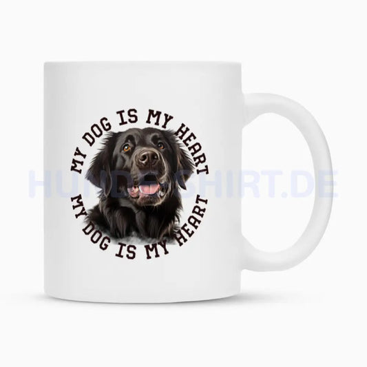 Tasse "Flat Coated Retriever HEART" Weiß – hunde-shirt.de