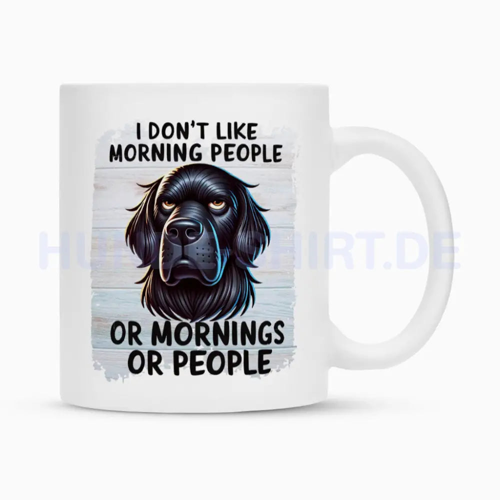 Tasse "Flat Coated Retriever - Morning People" Weiß – hunde-shirt.de