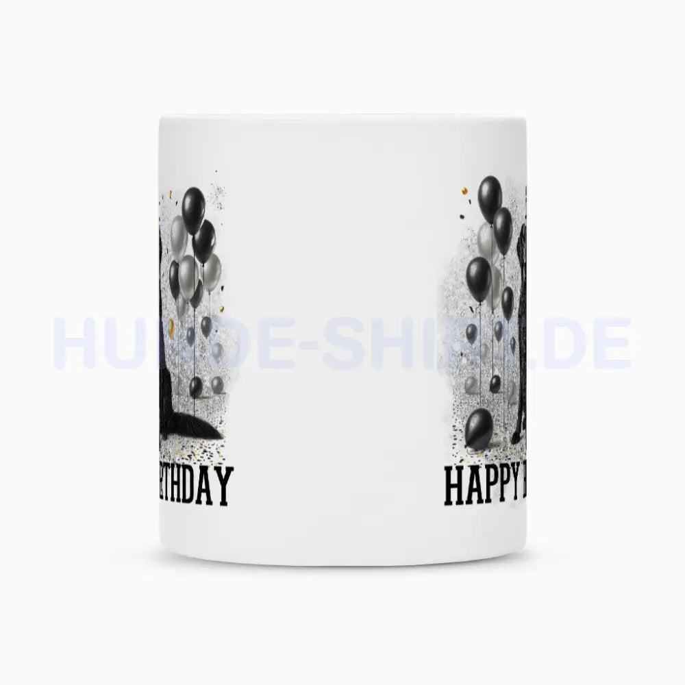 Tasse "Flat Coated ( schwarz ) - Happy Birthday" – hunde-shirt.de