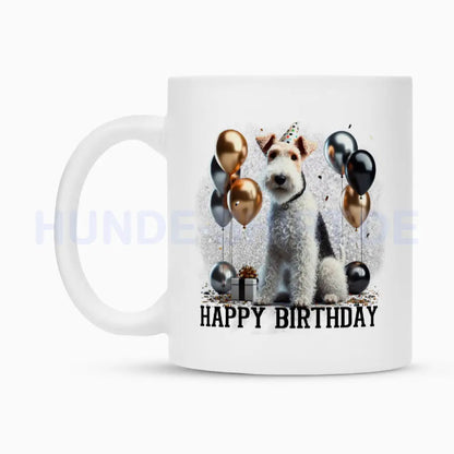 Tasse "Foxterrier ( Drahthaar ) - Birthday" – hunde-shirt.de