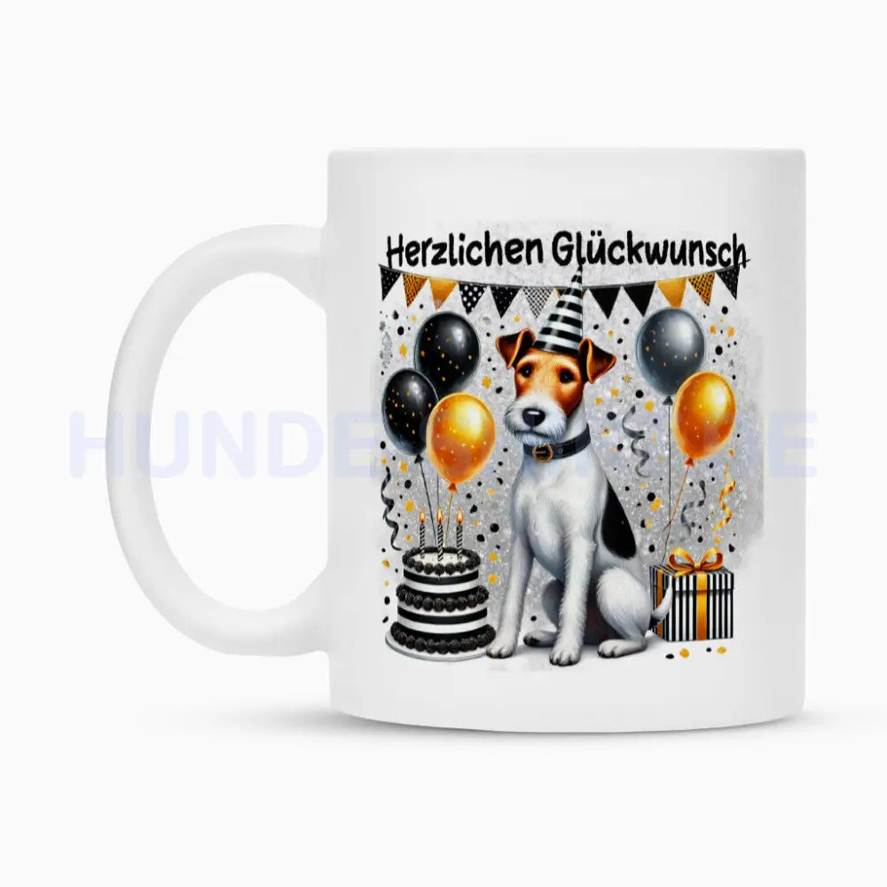 Tasse "Foxterrier ( Drahthaar ) - Glückwunsch" – hunde-shirt.de