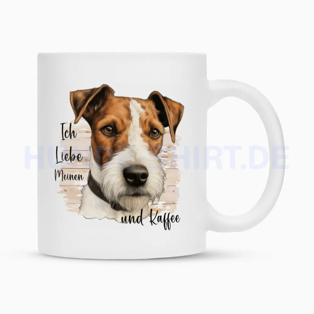 Tasse "Foxterrier ( Drahthaar ) - Ich liebe..." Weiß – hunde-shirt.de