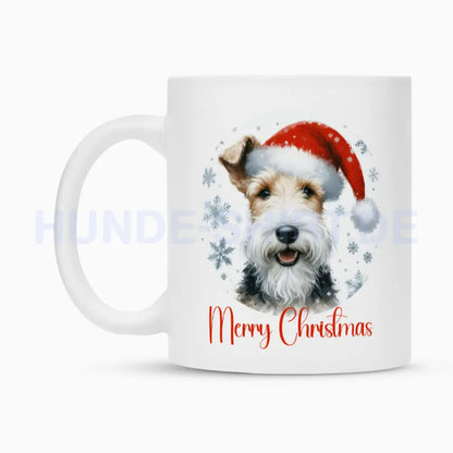 Tasse "Foxterrier ( Drahthaar ) - Merry Christmas" – hunde-shirt.de