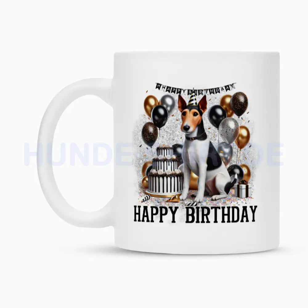 Tasse "Foxterrier ( Glatthaar ) - Birthday" – hunde-shirt.de