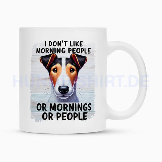 Tasse "Foxterrier ( Glatthaar ) - Morning People" Weiß – hunde-shirt.de