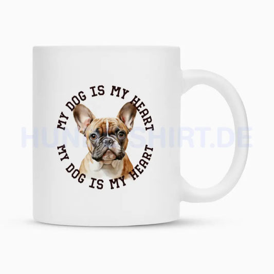 Tasse "Französische Bulldogge hellbraun H" Weiß – hunde-shirt.de