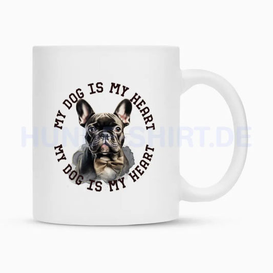 Tasse "Französische Bulldogge schwarz H" Weiß – hunde-shirt.de