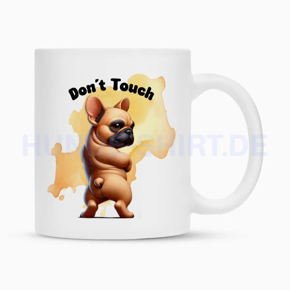 Tasse "Frenchie - Don´t touch II" Weiß – hunde-shirt.de