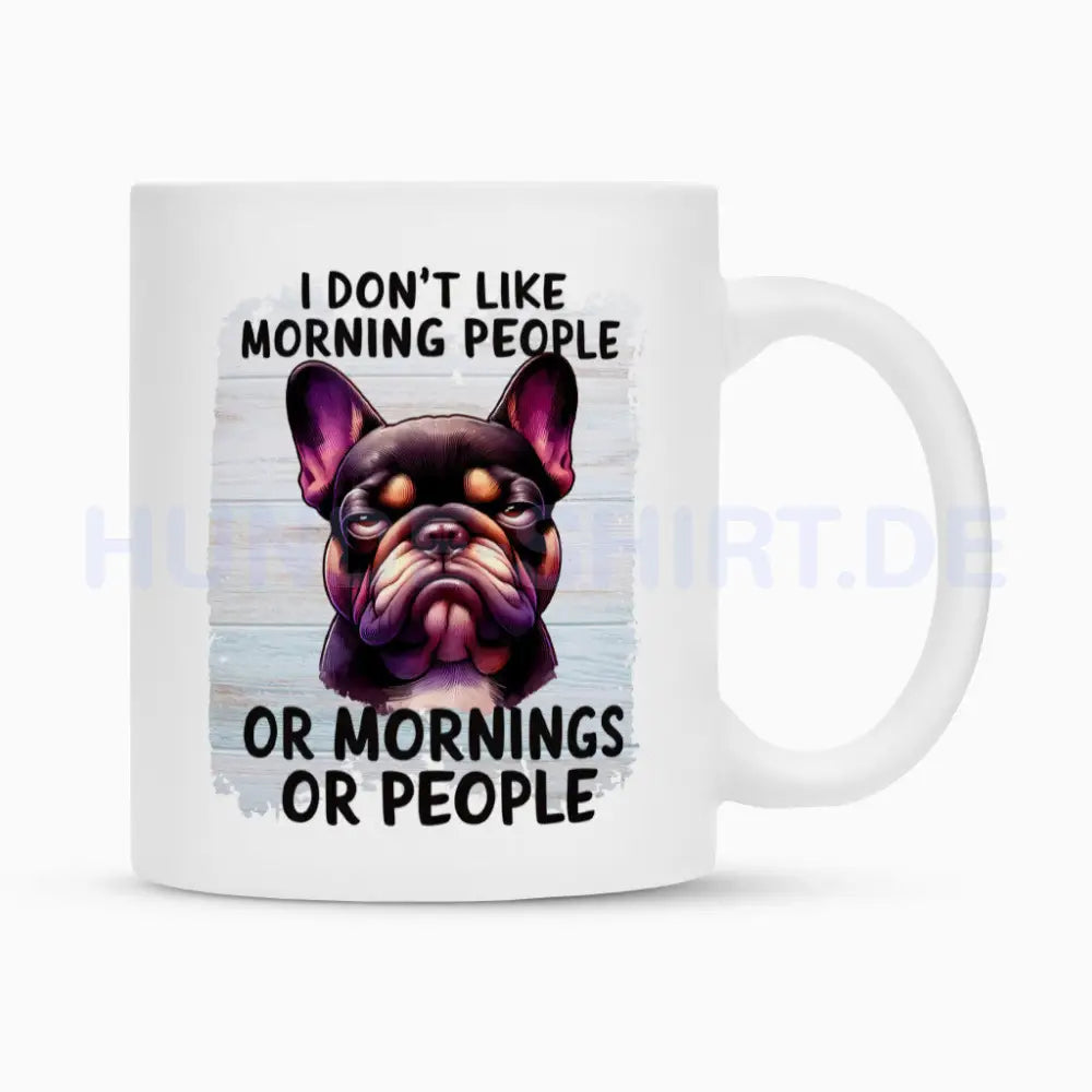 Tasse "Frenchie - Morning People" Weiß – hunde-shirt.de