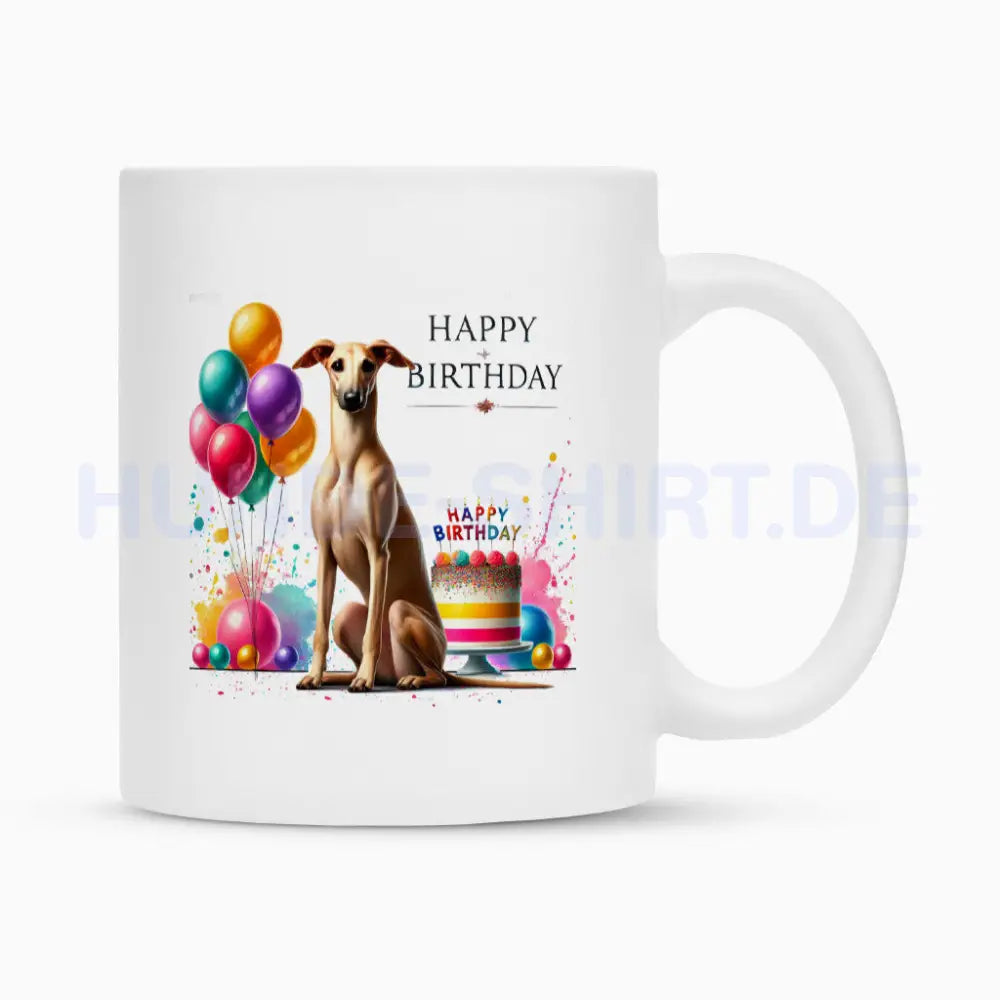 Tasse "Galgo - Birthday" Weiß – hunde-shirt.de