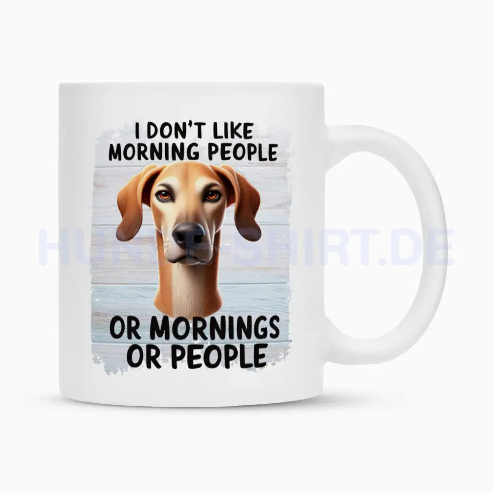 Tasse "Galgo - Morning People" Weiß – hunde-shirt.de