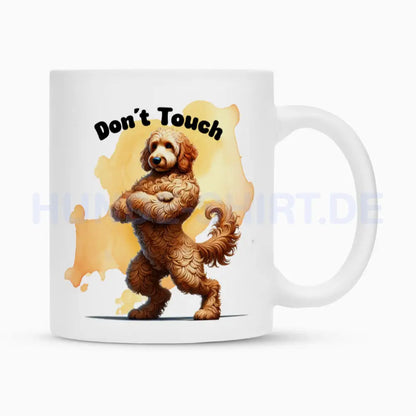 Tasse "Golden Doodle - Don´t touch" Weiß – hunde-shirt.de